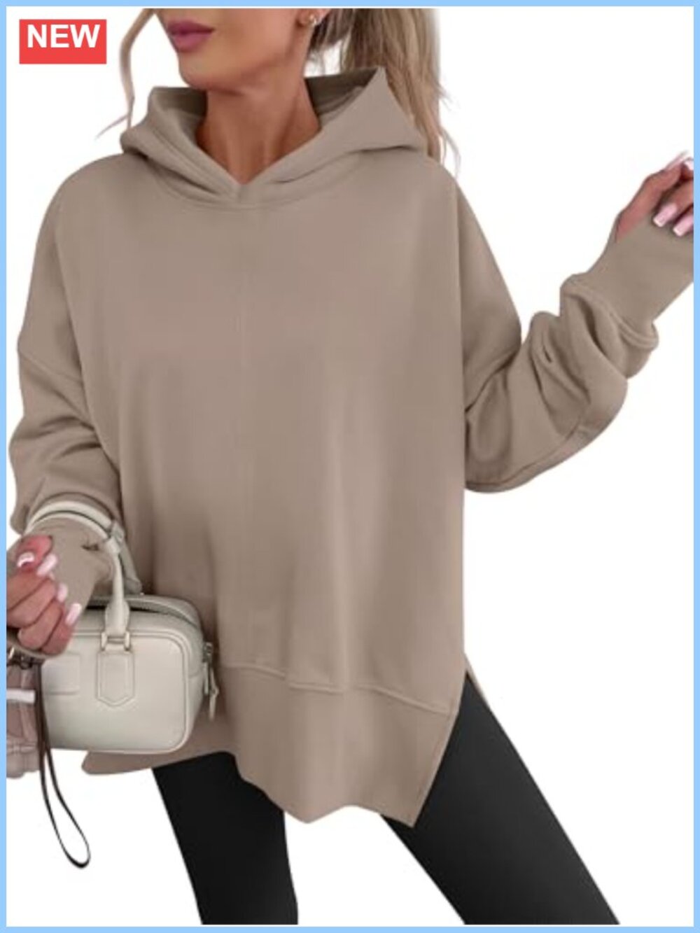 Oversized Hoodies for Women Long Sleeve Thumb Hole Pullover Fall Casual Side